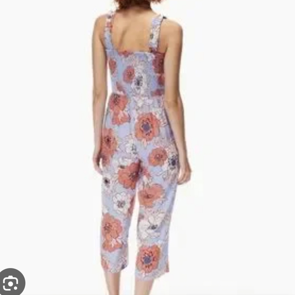 Wilfred Aritzia Chanti Jumpsuit Size Medium Purple Orange Floral - Picture 2 of 12